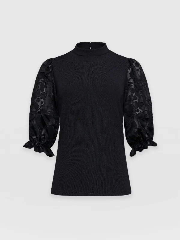 penny-puff-sleeve-top-black-burnout