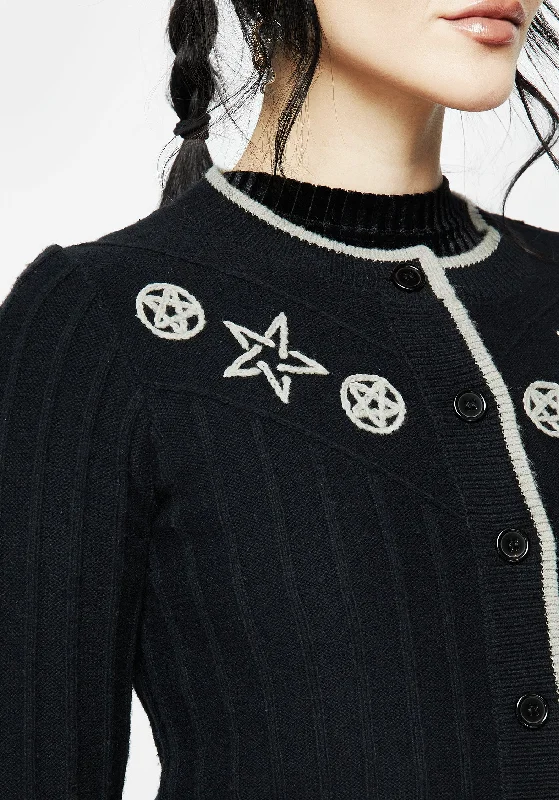 pentagram-embroidered-cardigan