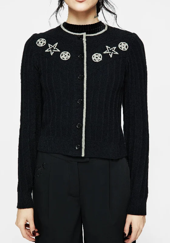 pentagram-embroidered-cardigan