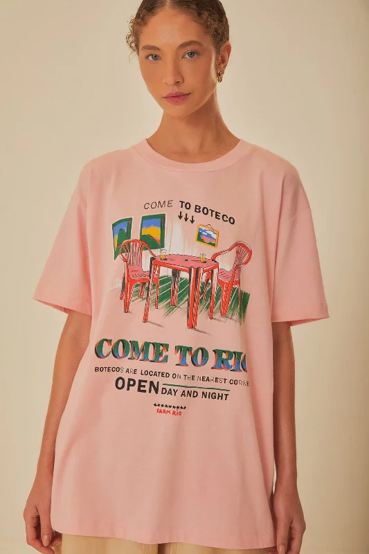 Pink Come To Rio Organic Cotton Relaxed T-Shirt