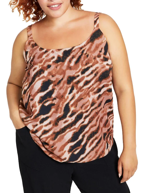 Plus Womens Animal Print Shell Tank Top