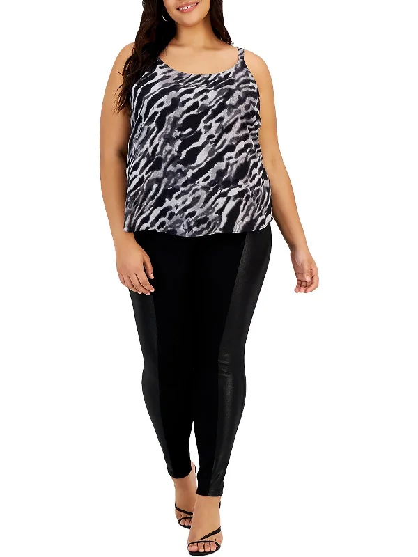 plus-womens-animal-print-shell-tank-top