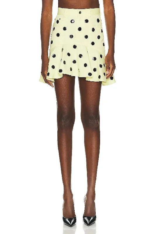 Polka Dot Ruffle Mini Skirt