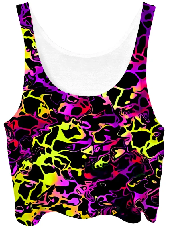 Psychedelic Rainbow Leopard Crop Top