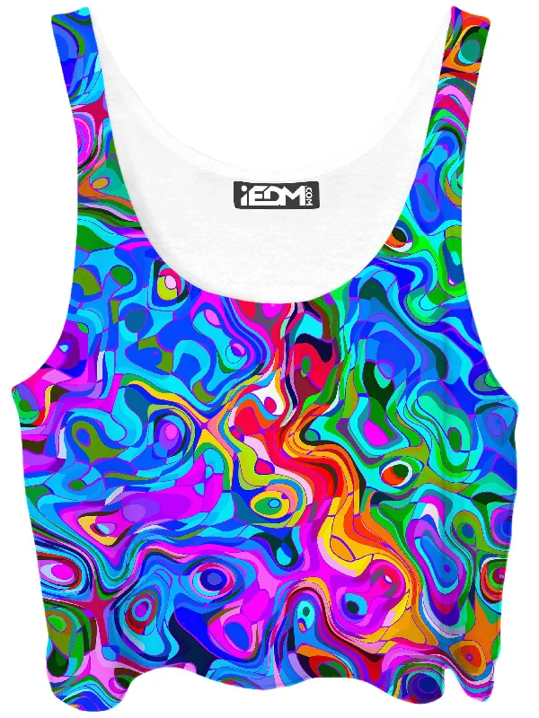 Rainbow Waves Crop Top