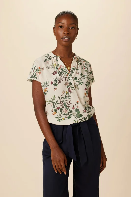 Renata Washable Silk Blouse - Silverwood Floral