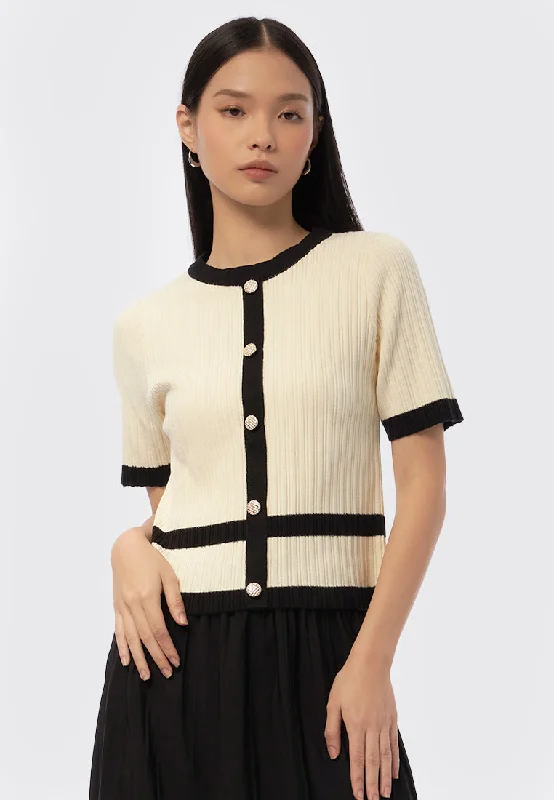 Rib Top with Contrast Lining