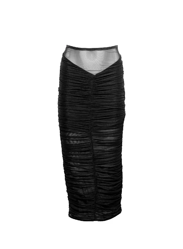 ruched-midi-skirt-black