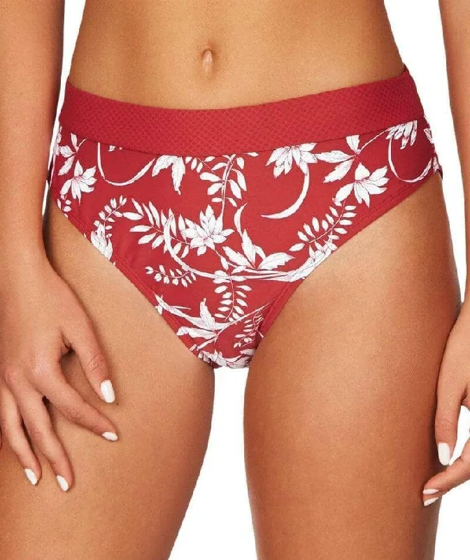 Sea Level Maui Mid Band High Leg Bikini Brief - Paprika