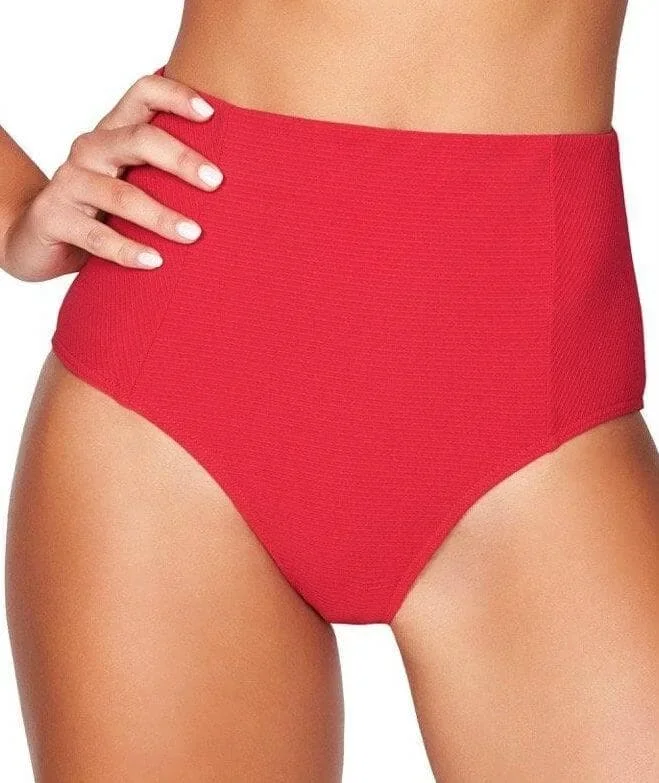 Sea Level Riviera Rib High Waist Brief - Red