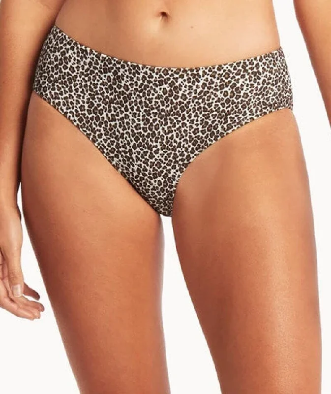 Sea Level Wild Cat Mid Bikini Brief - Espresso