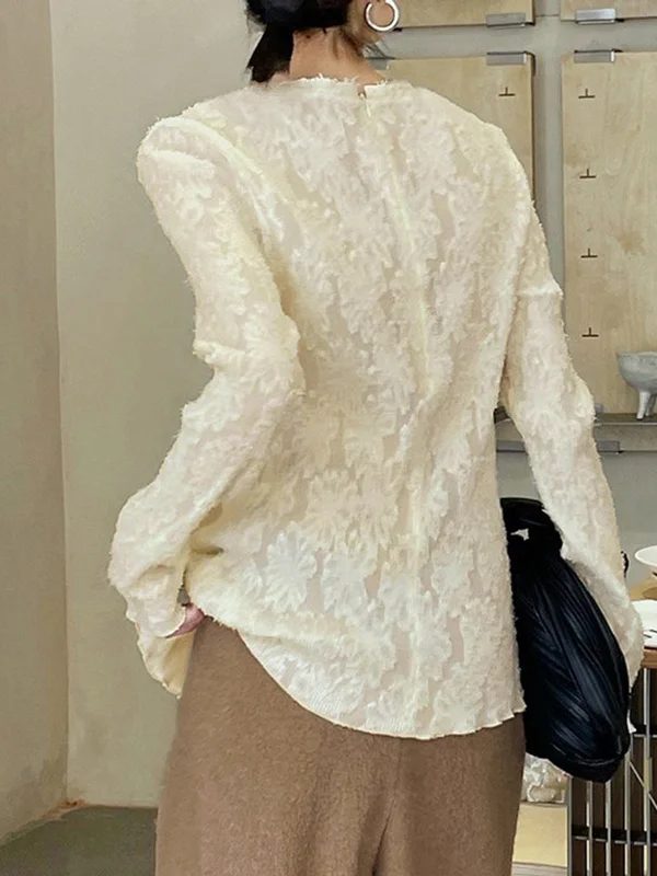 semi-sheer-jacquard-lace-long-sleeve-split-top