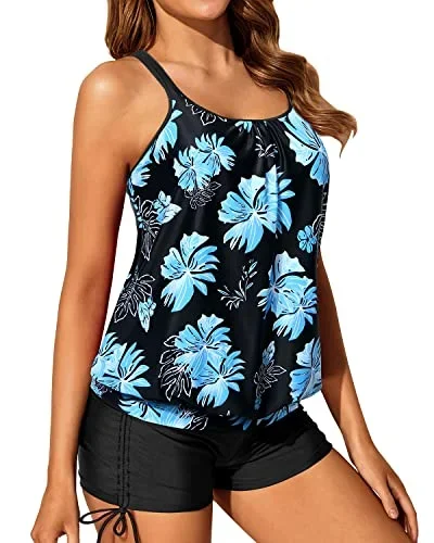 black blue floral