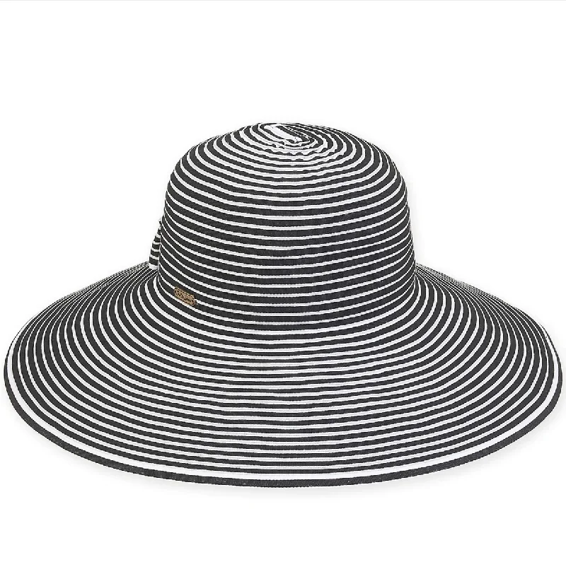 Sun N Sand Black Snap and Go Floppy 5 Inch Hat HH2419