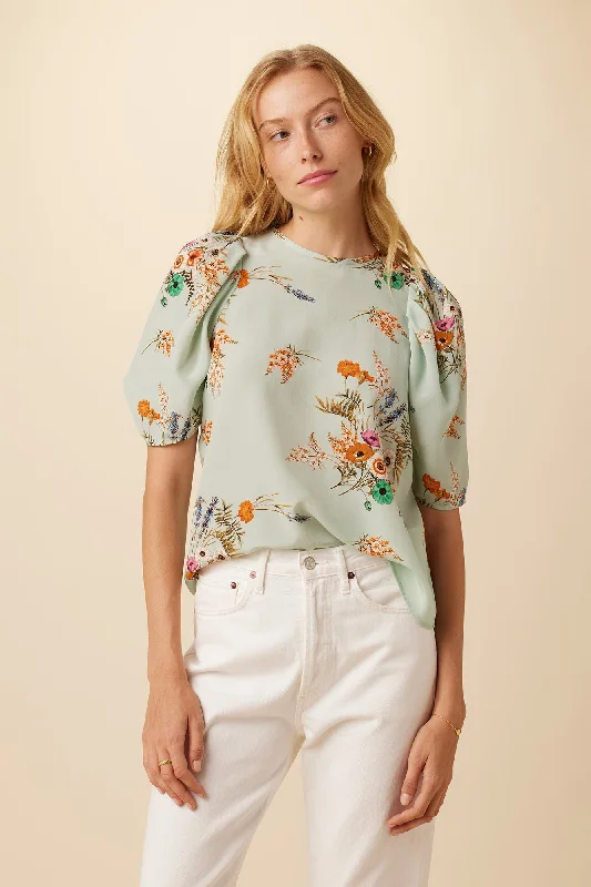 Sylvia Washable Silk Blouse - Cannes Floral