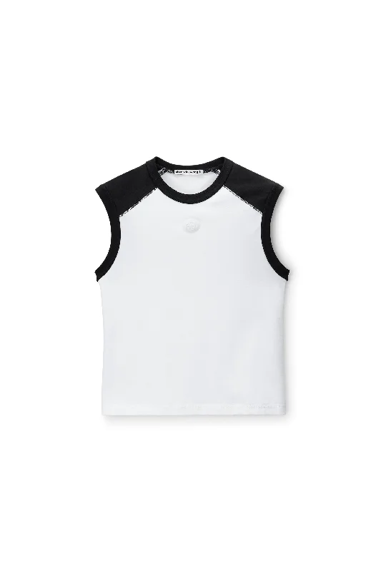 Shrunken Raglan Tee In Compact Jersey