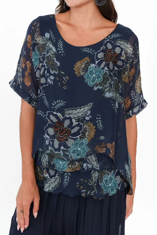 talia-navy-flower-silk-layer-top