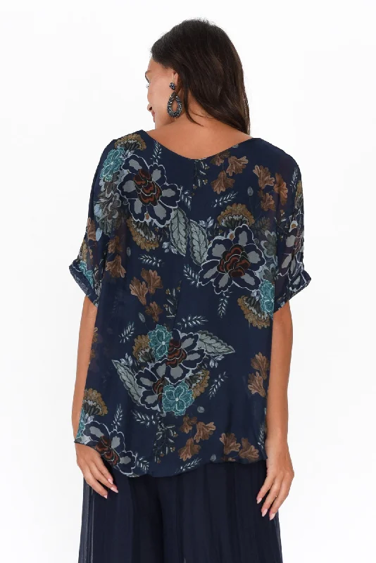 talia-navy-flower-silk-layer-top