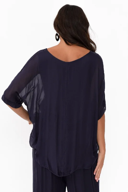 talia-navy-silk-layer-top