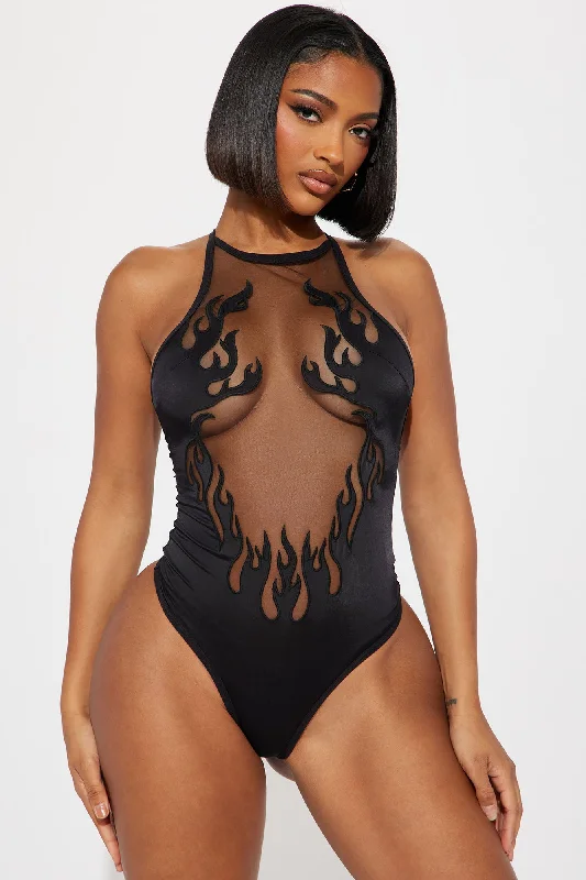 Temperature's Rising Bodysuit - Black