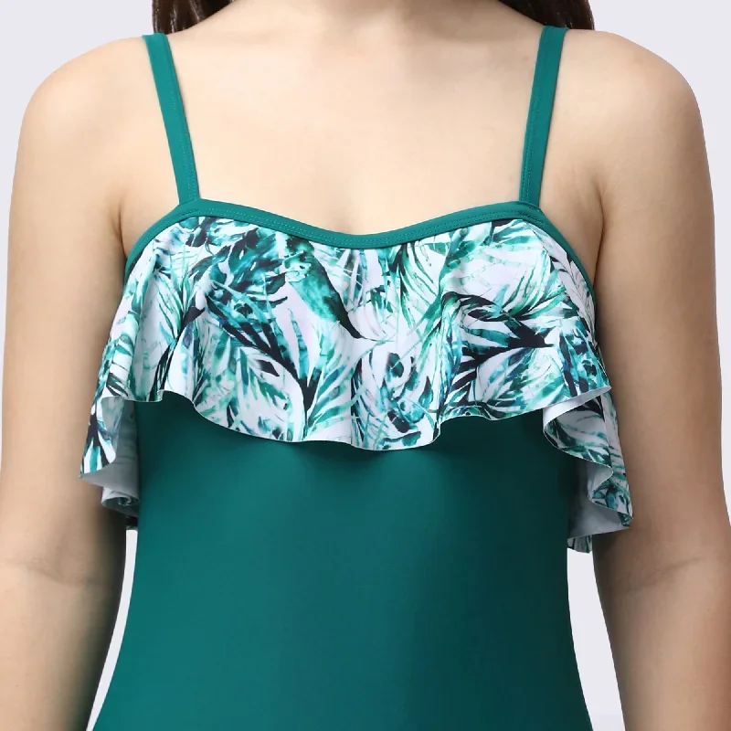 tropical-printed-ruffled-neckline-mid-thigh-length-solid-swimsuit-aqs-6-green-print