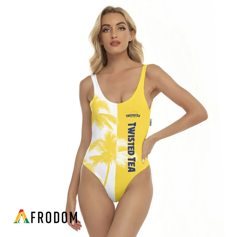 Twisted Tea Coconut Trees One-piece Swimsuit