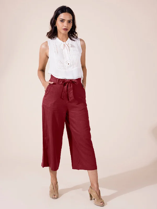 women-solid-bright-maroon-linen-mid-rise-culottes