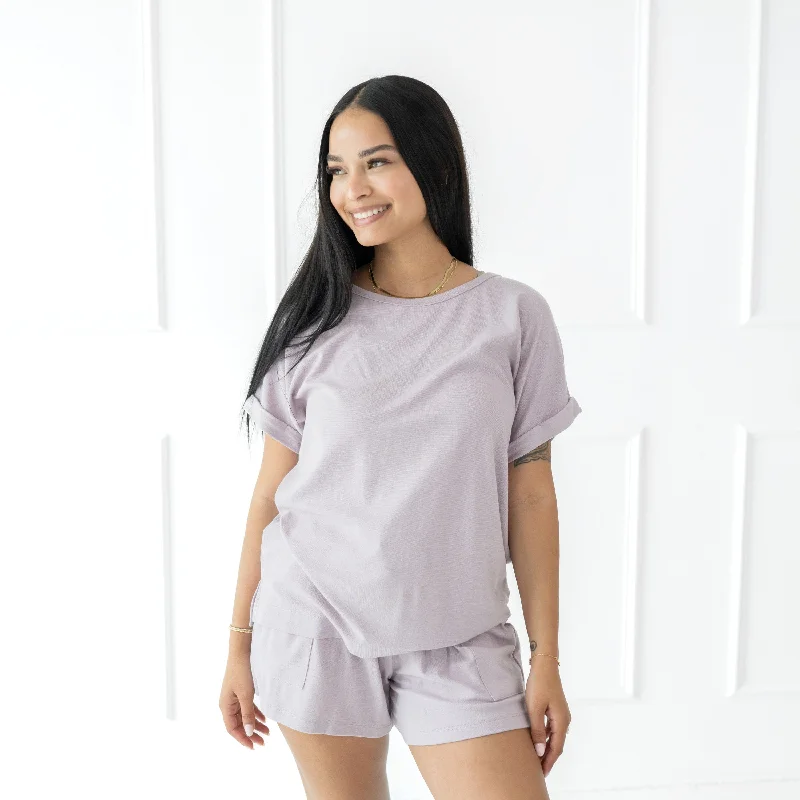 Women's Bamboo Jersey Shorts in Wisteria